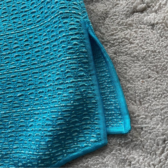 St. John Turquoise Knit Open Front Cardigan - Picture 7 of 7